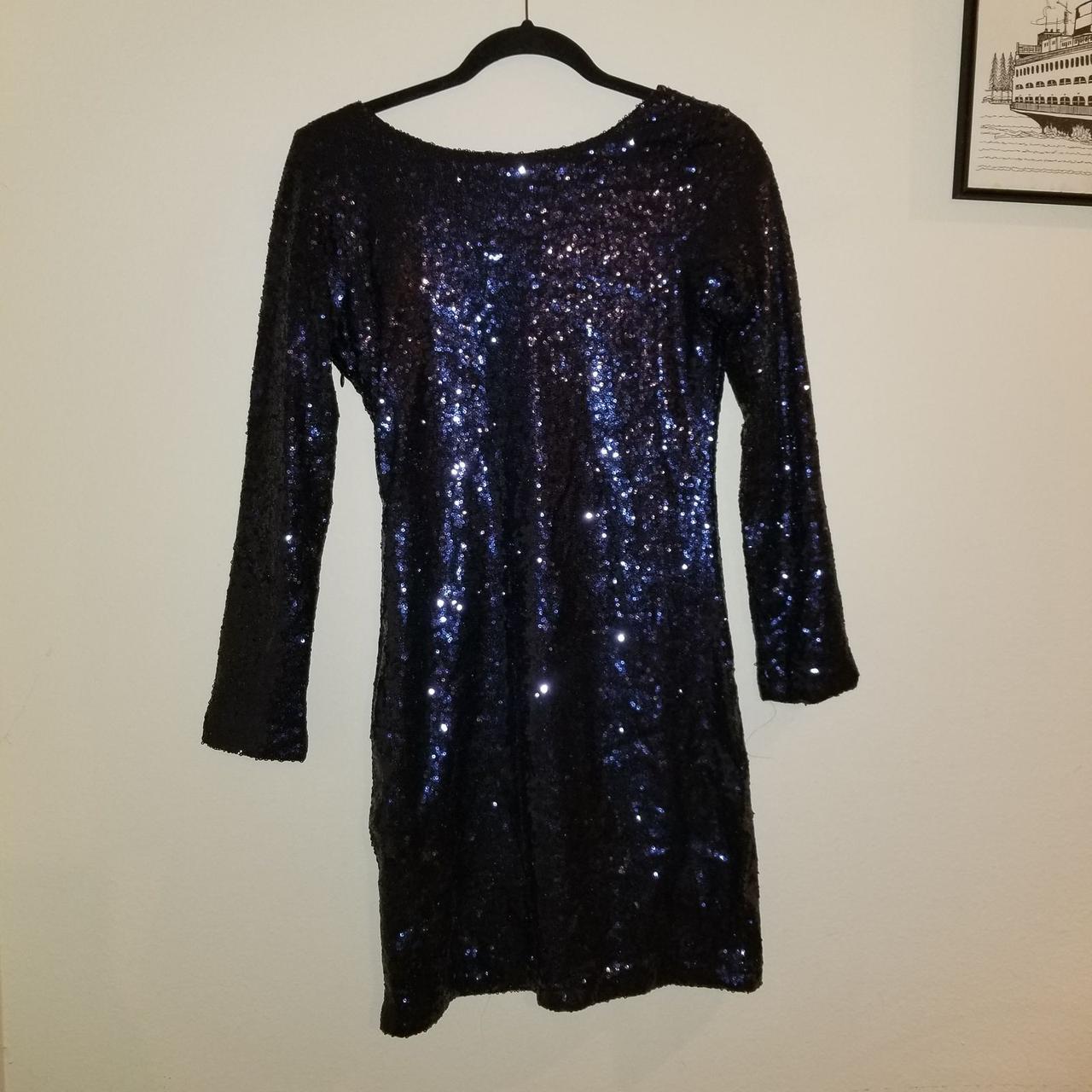 Performance Dance Dress Skirt sequin Blue Doesnt... - Depop