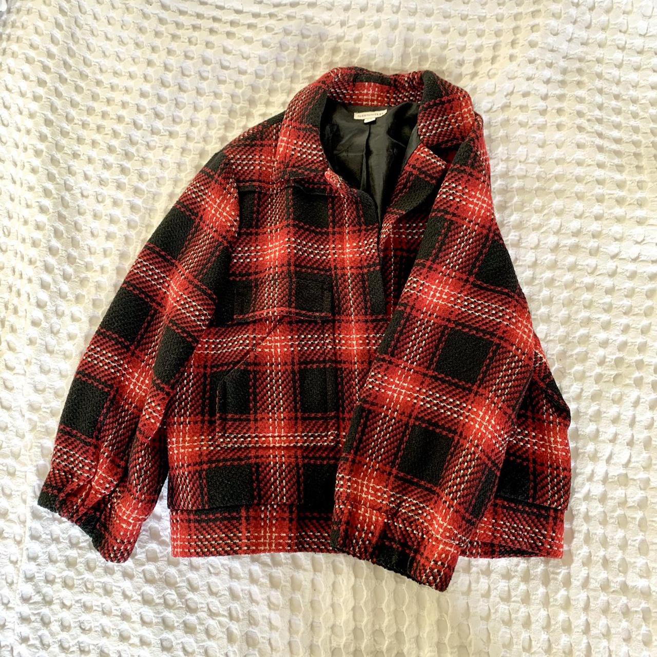 red checkered jacket 🌹 has super cute pockets at the... - Depop