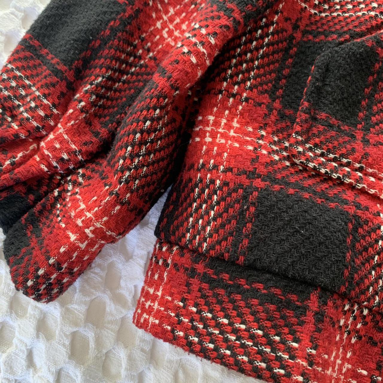 red checkered jacket 🌹 has super cute pockets at the... - Depop