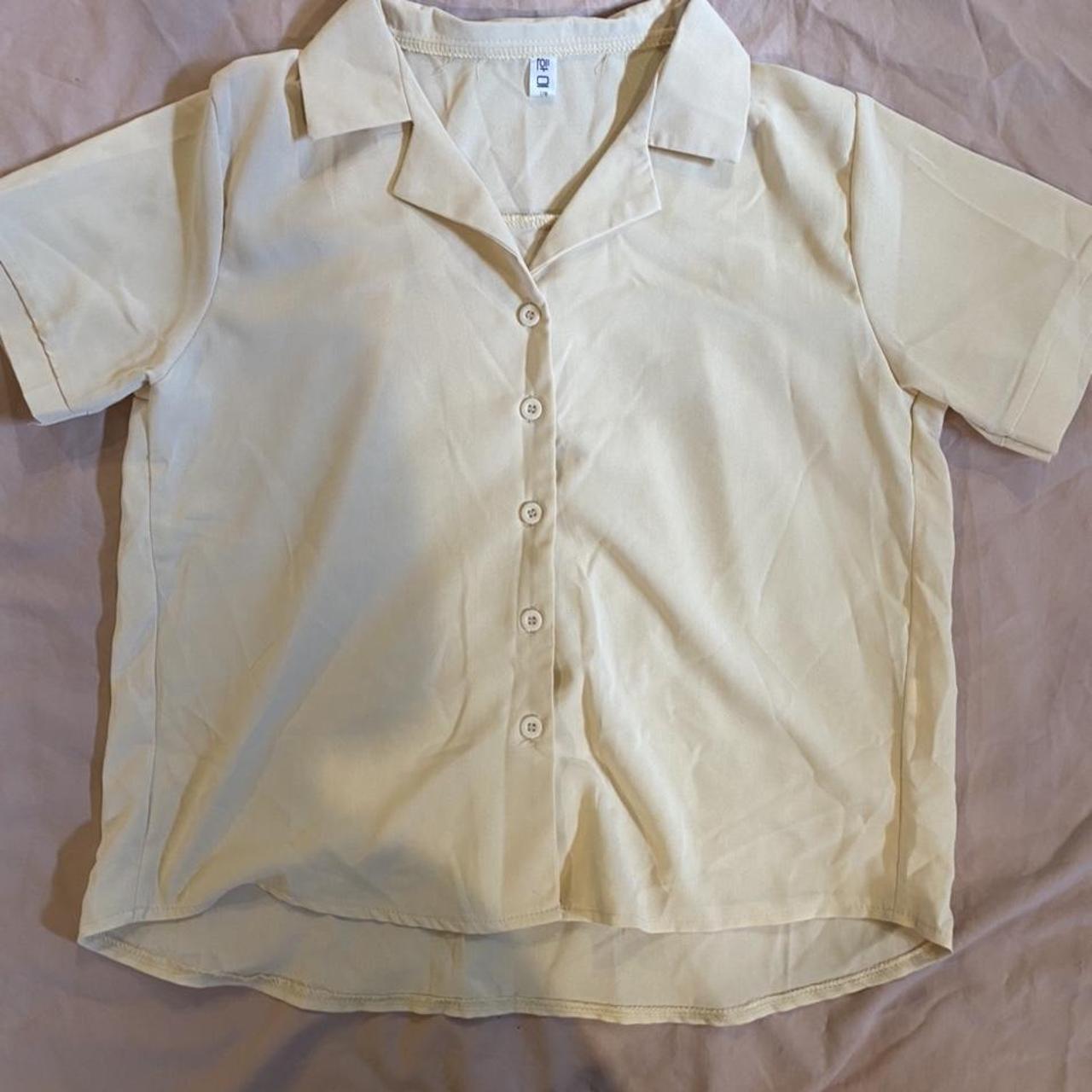 Cream button up shirt darkacademia buttonup... Depop