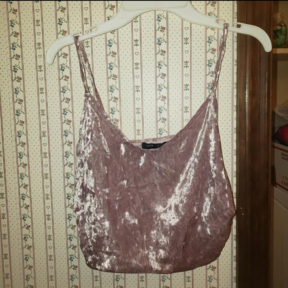 Lucky Brand Blush Pink Crush Velvet V Neck Cami - Depop