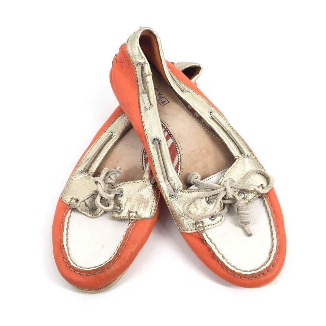 Sperry Women's Orange and White Loafers