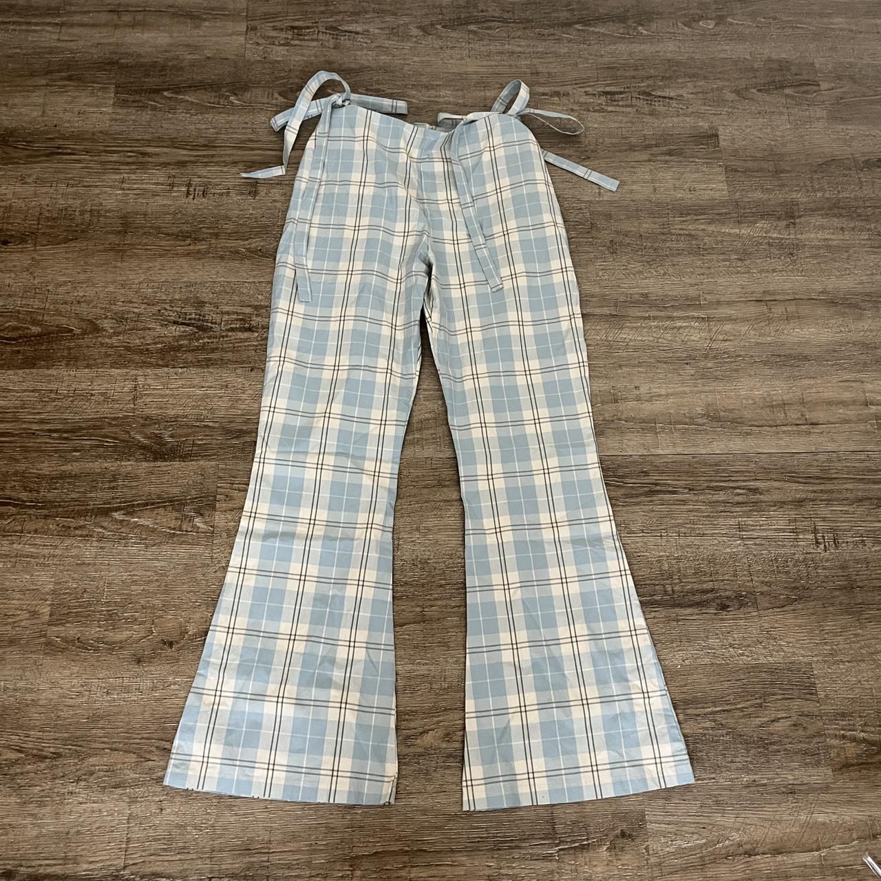 Milk It Women's Blue and Cream Trousers