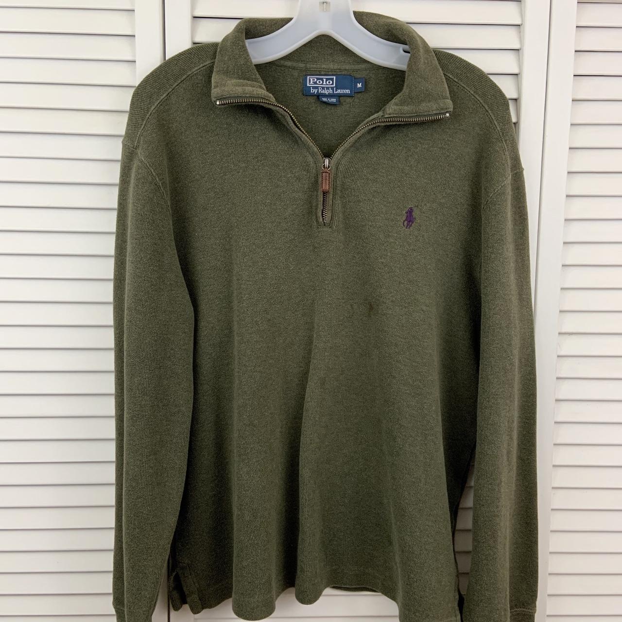 Polo by Ralph Lauren Green 1/4 Zip Sweater - Good... - Depop