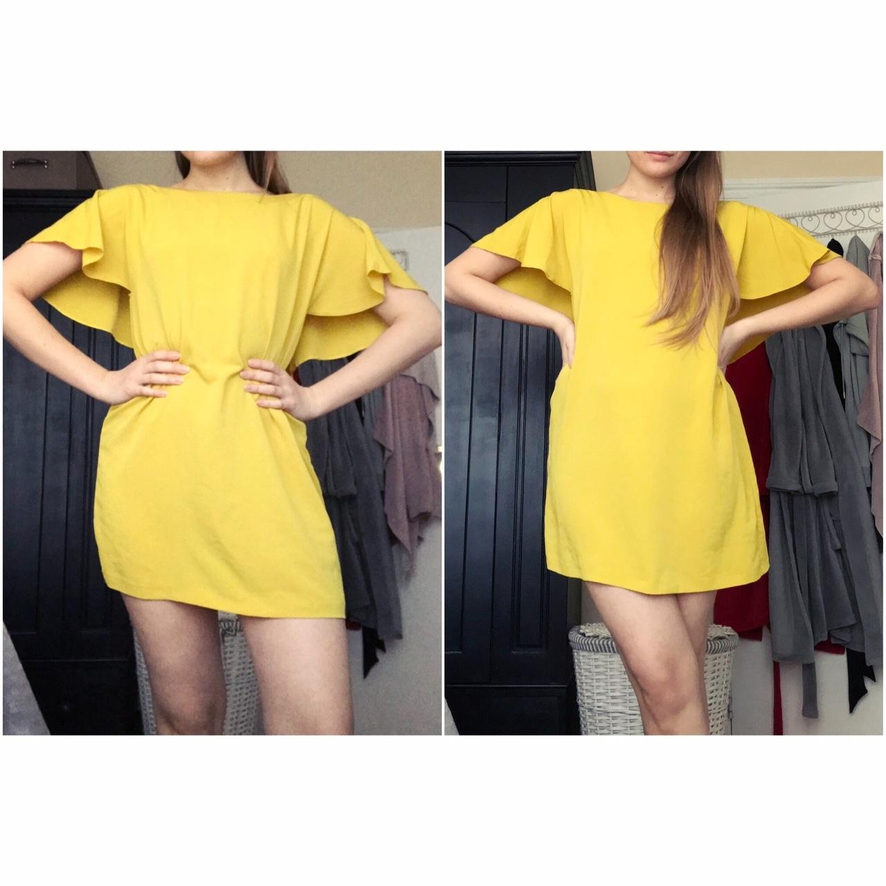 ZARA Ruffle Flounce Chiffon Mini Dress Depop
