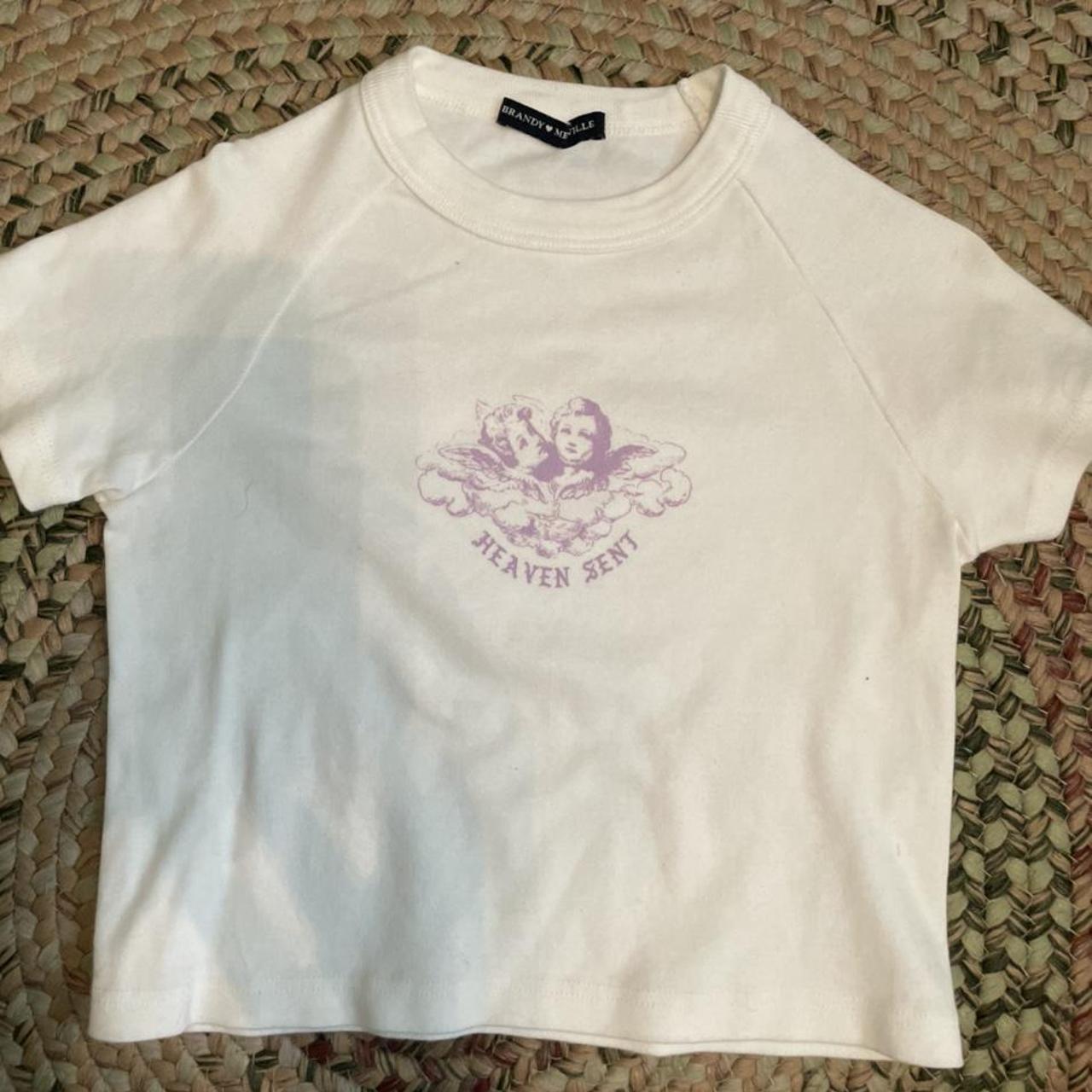 Brandy Melville cherub angel heaven sent crop top... - Depop