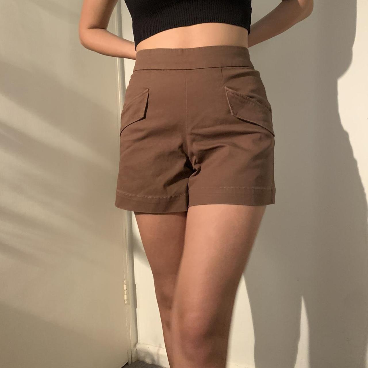 SEED brown cotton shorts 🐻 super comfy and stretchy... - Depop
