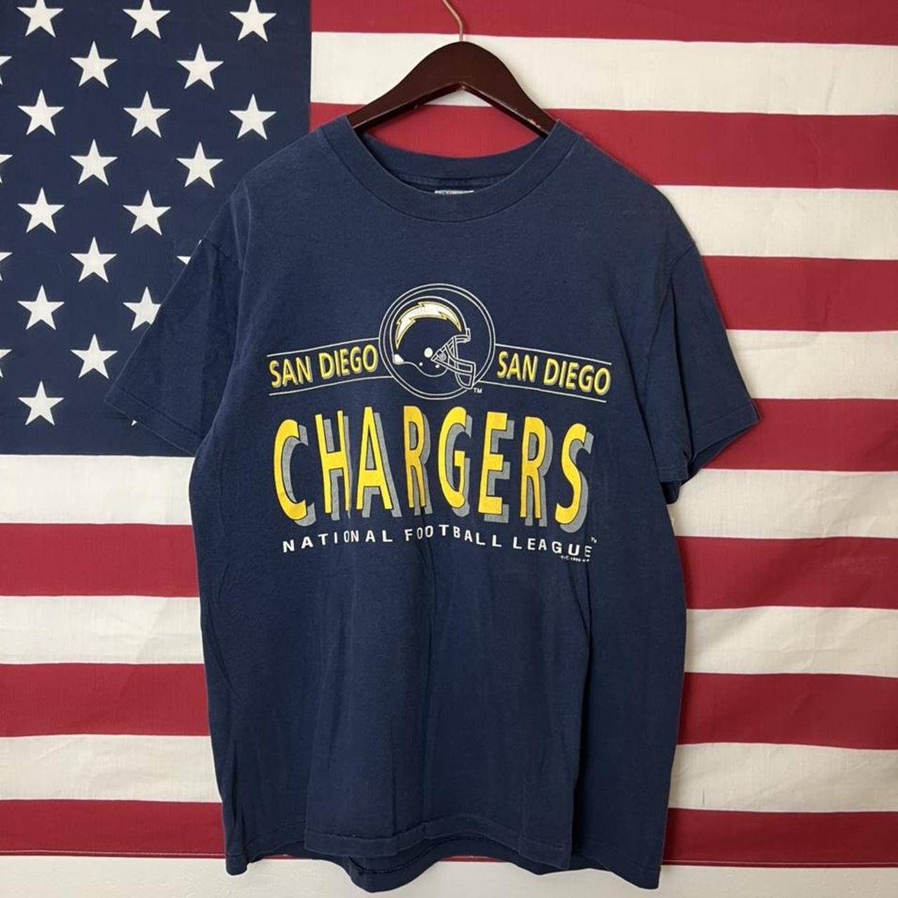 Vintage 1990 San Diego Chargers Tee Shirt NFL Made... - Depop
