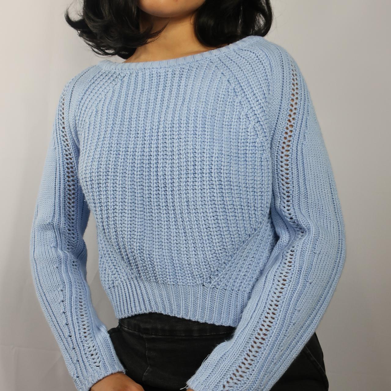 Cute Baby Blue Knit Sweater *cute little baby blue... Depop