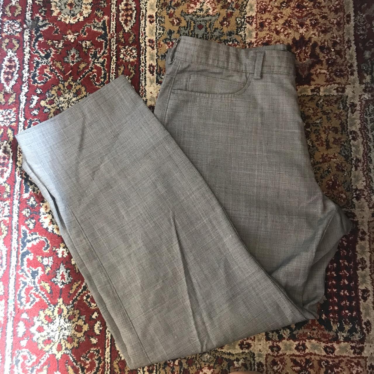 Vintage next grey checkered pants 36 inches on the... - Depop
