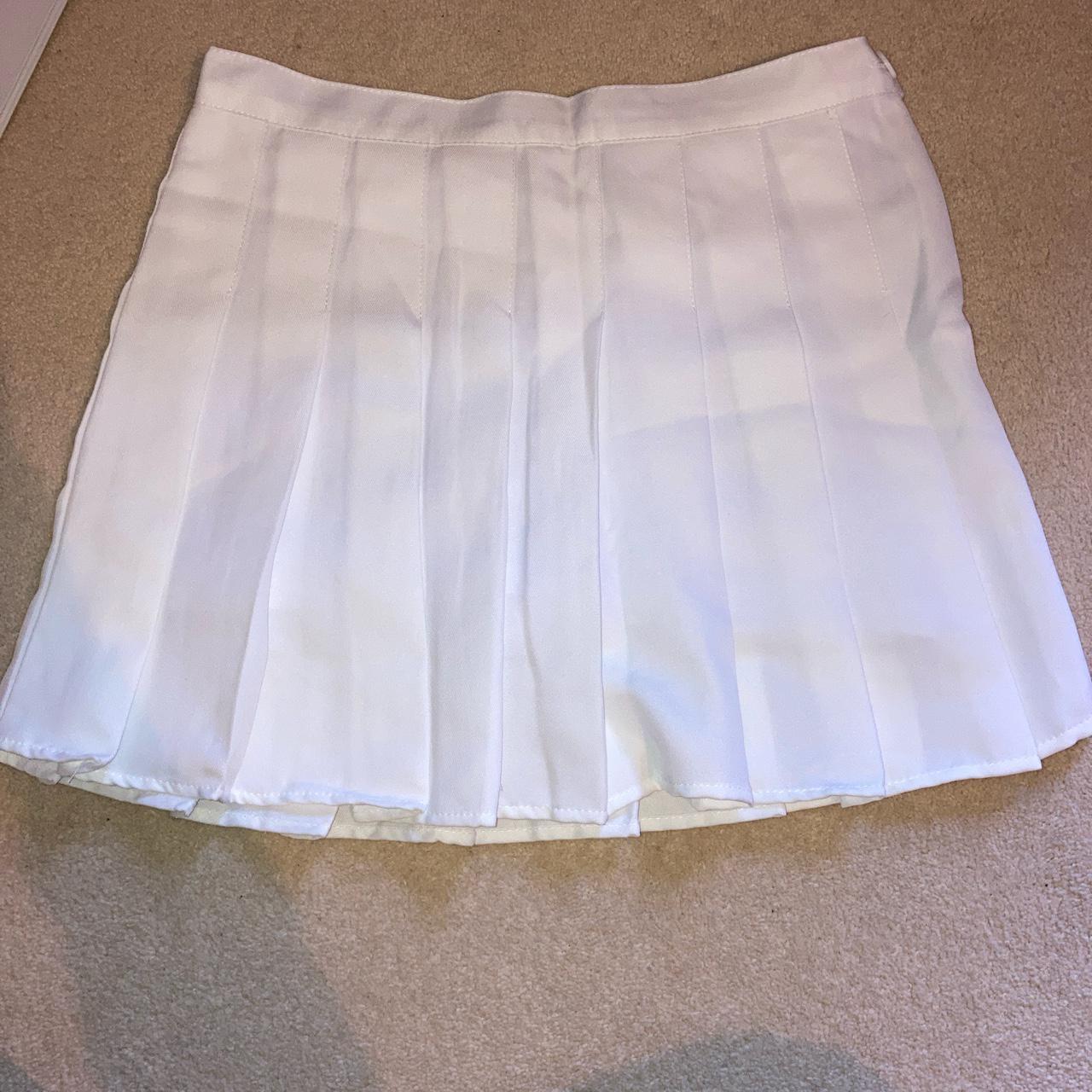 White Tennis Skirt Shorts Underneath Zip Up Side Depop 0289