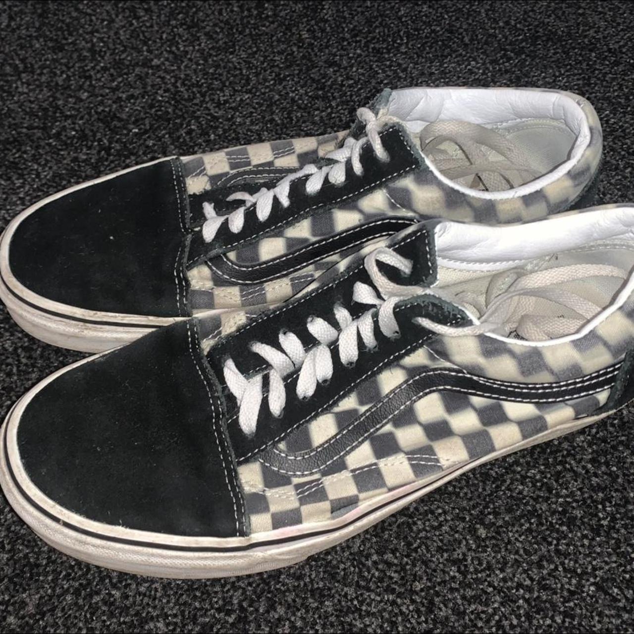 Checkered 2024 vans blurry