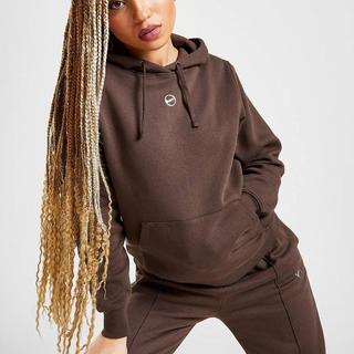 nike mini swoosh oversized cropped sweatshirt in oatmeal