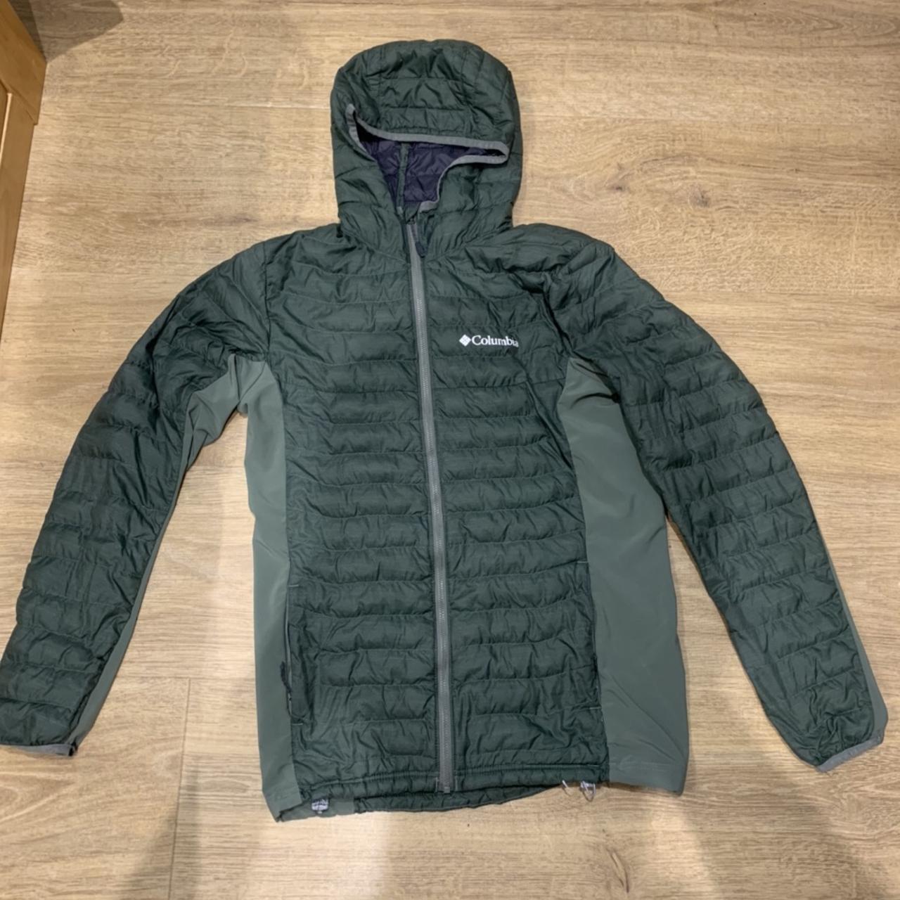 COLUMBIA MEN'S QUILTED JACKET POWDER PASS HOODED... Depop