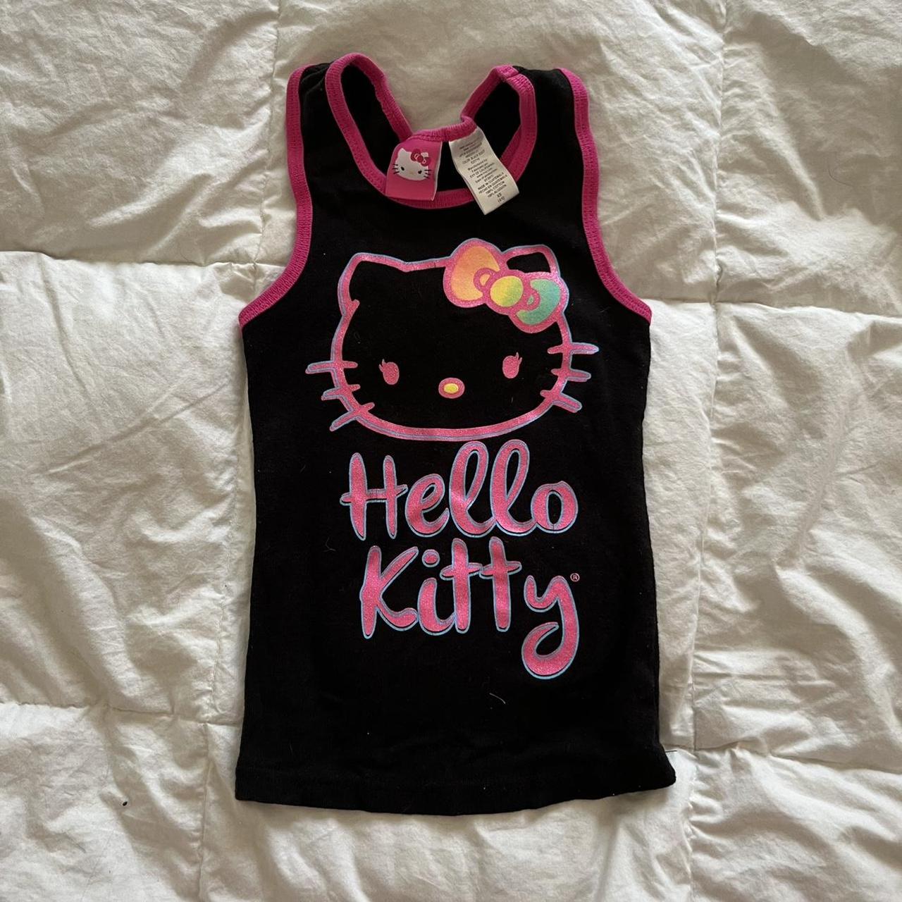 hello kitty baby tee tank top cute graphic fits size... - Depop