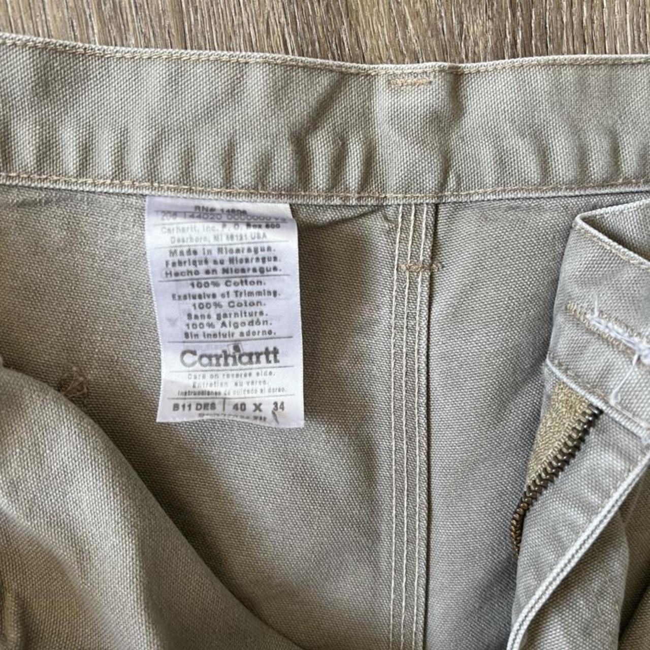 carhartt light brown canvas work pants size 40 X 34.... - Depop