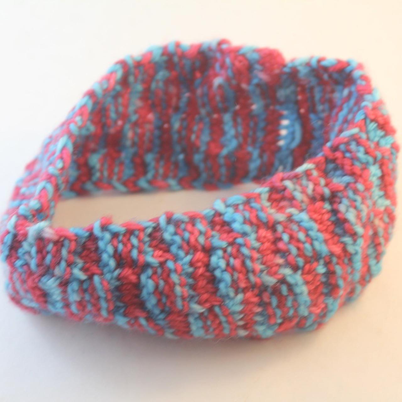 Women's Blue and Pink Hat Depop