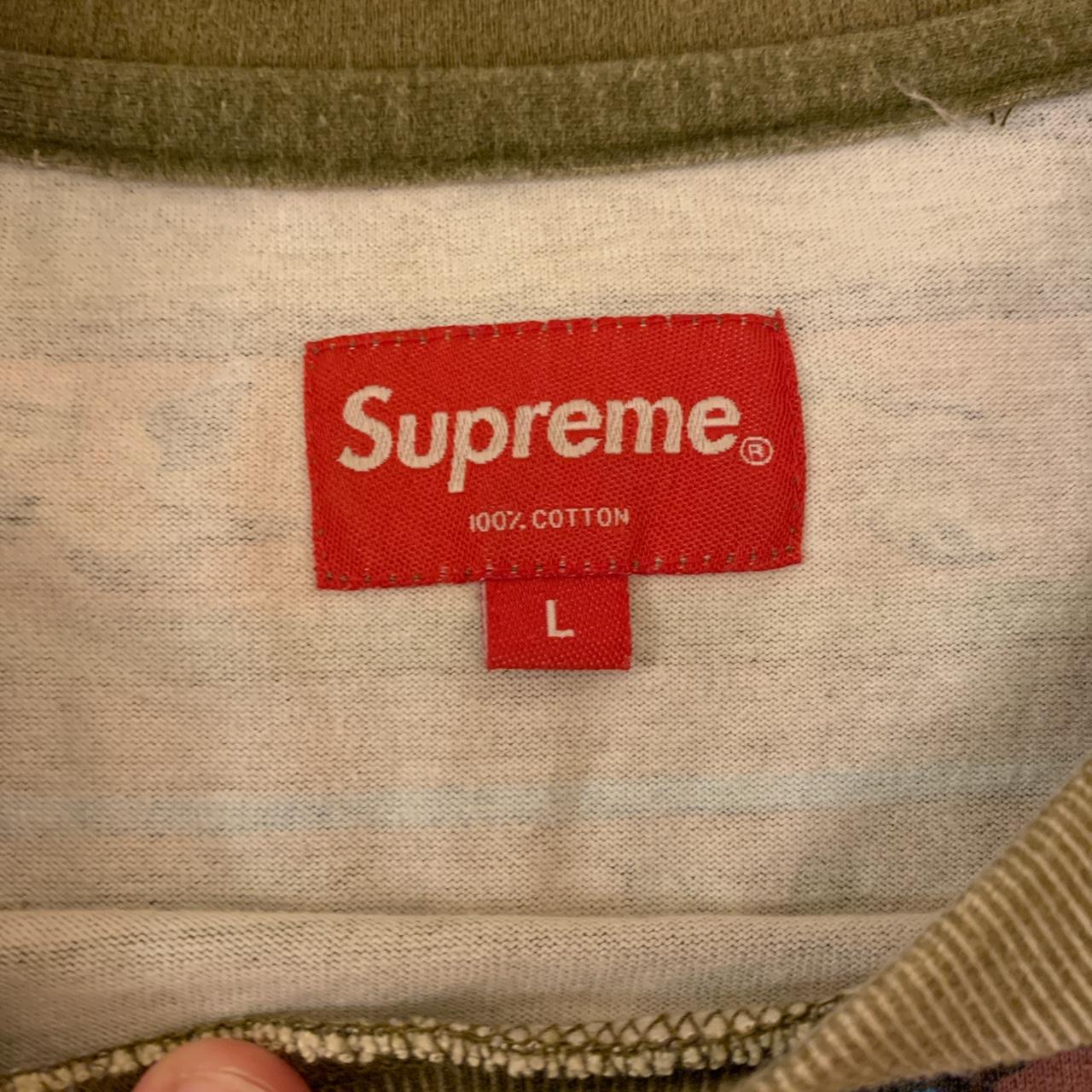 Supreme Paisley Stripe Classic Logo Long Sleeve Size