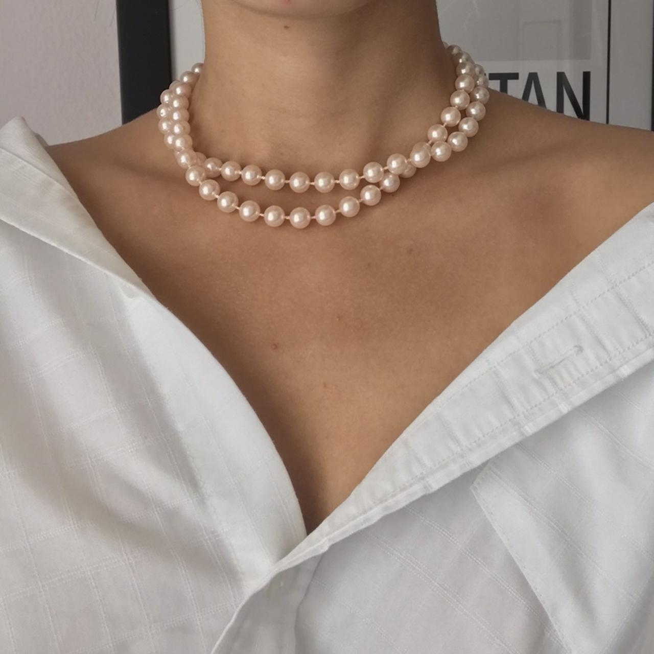 vivienne westwood pearl choker depop