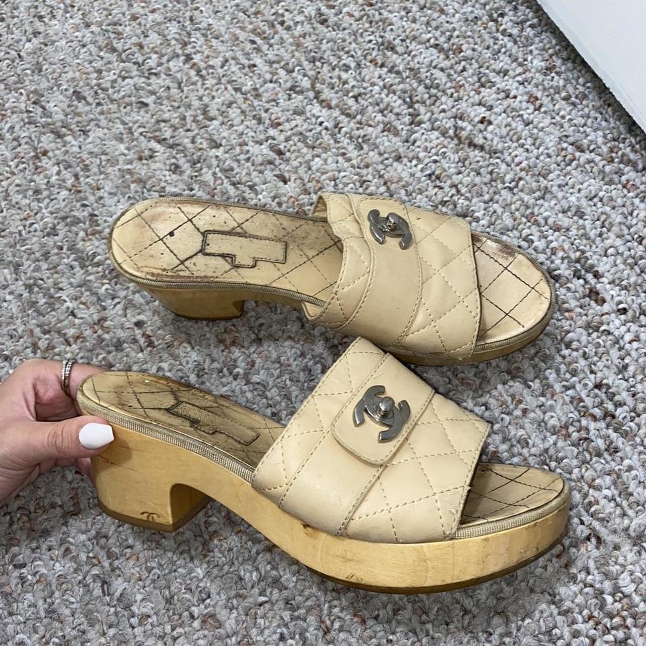 Chanel best sale wood sandals