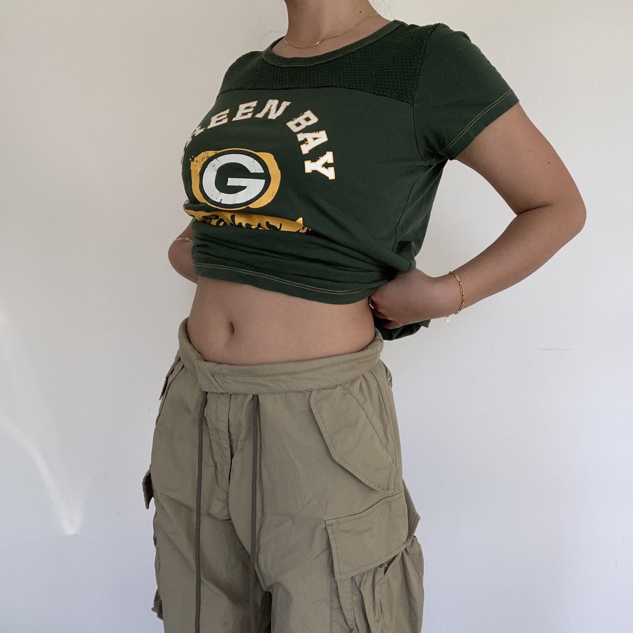 Green bay packers graphic tee with mesh fabric - Depop