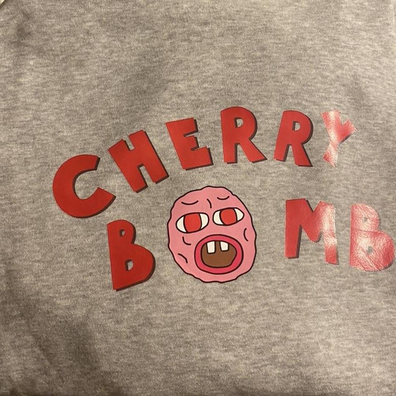 tyler the creator cherry bomb inspired grey hoodie... Depop