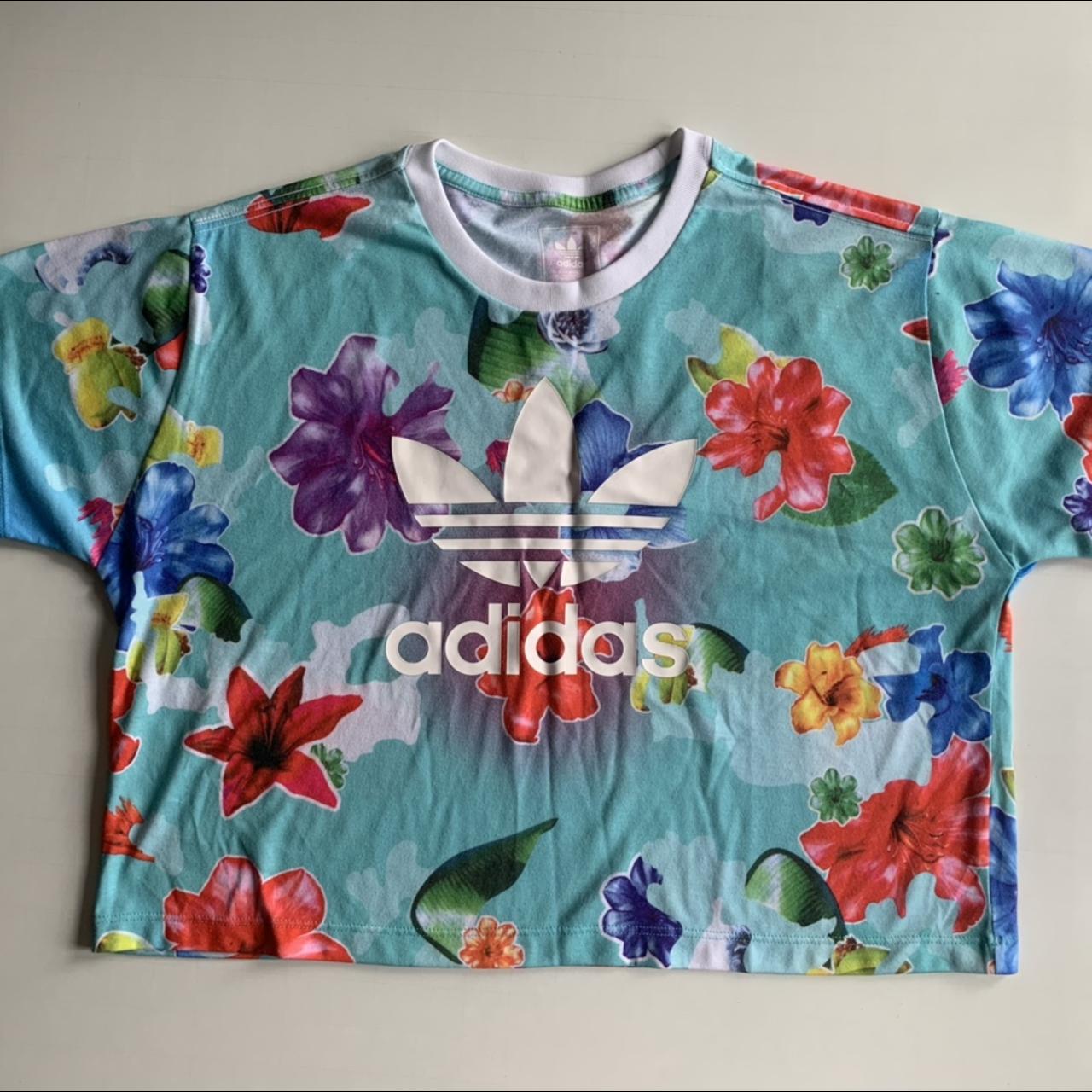 Adidas floral outlet top