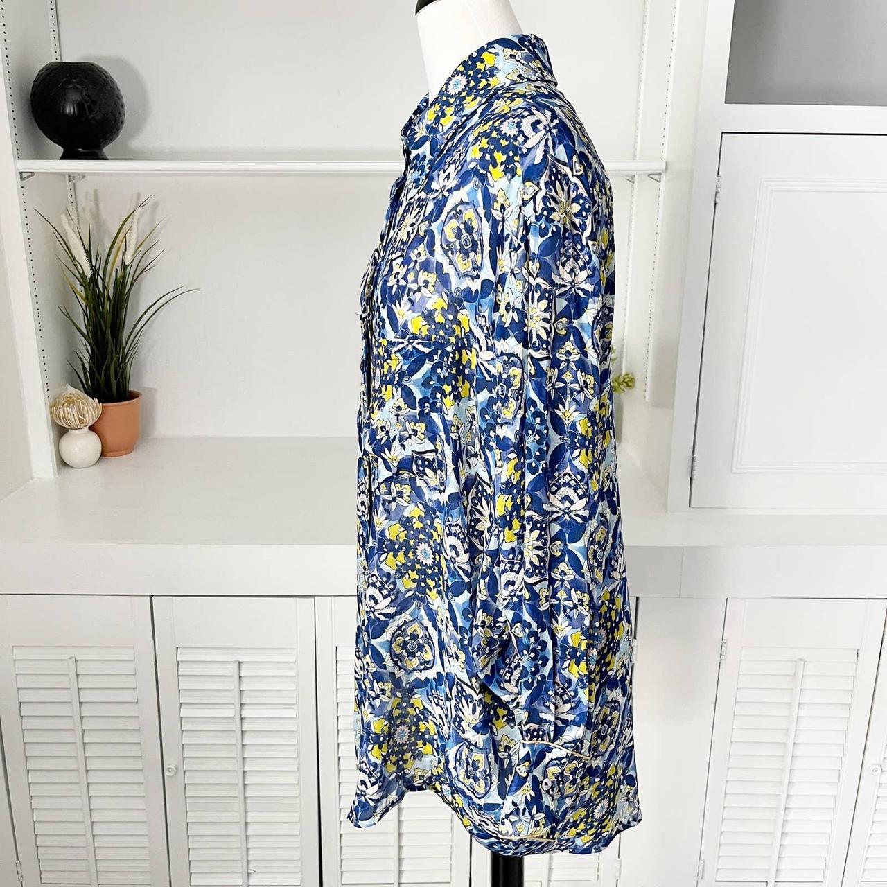 Chufy La Dolce Vita Capri Blue Paisley Oversized Pia... - Depop