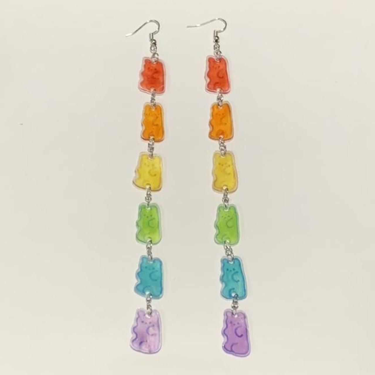 Rainbow Gummy Bear Candy Earrings 🐻gummy Bear Depop