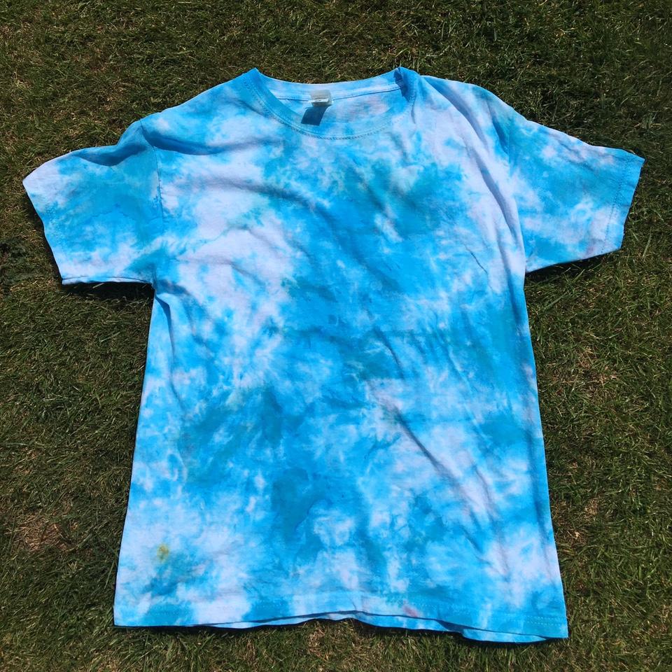 Atlanta Braves Blue Tie Dye Tee Shirt Tagged - Depop