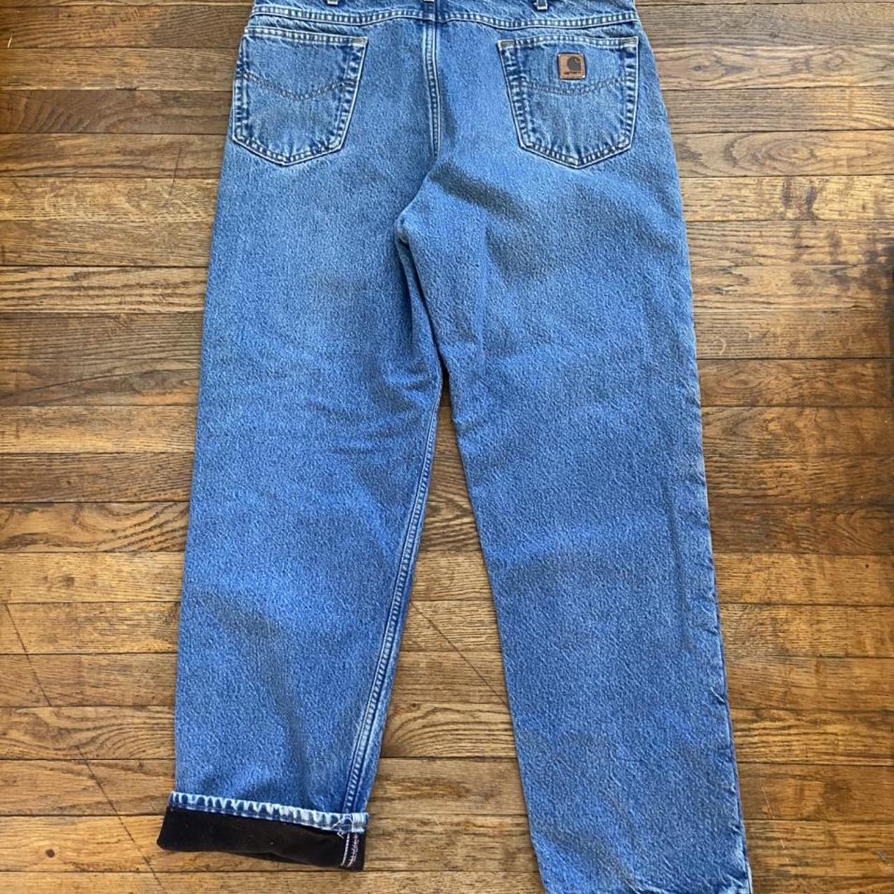 Carhartt fleece lined 36x32 denim jeans. Warm.... - Depop