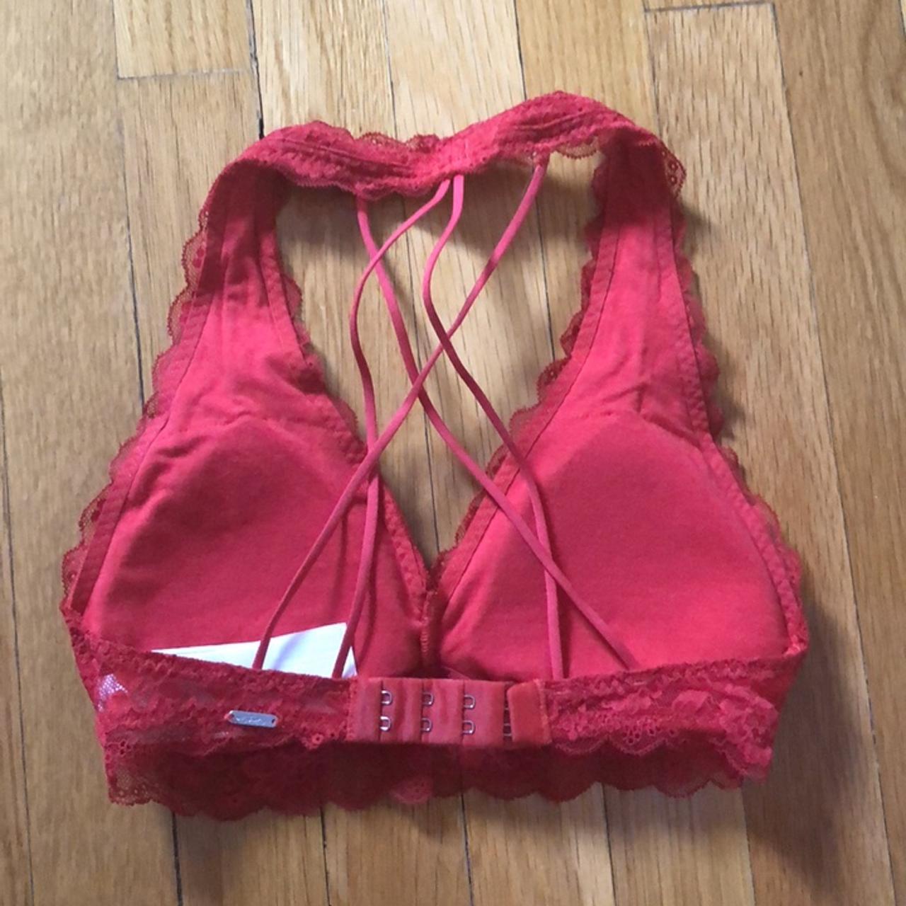 Hollister Red Bralete Brand new with tag Removable... - Depop