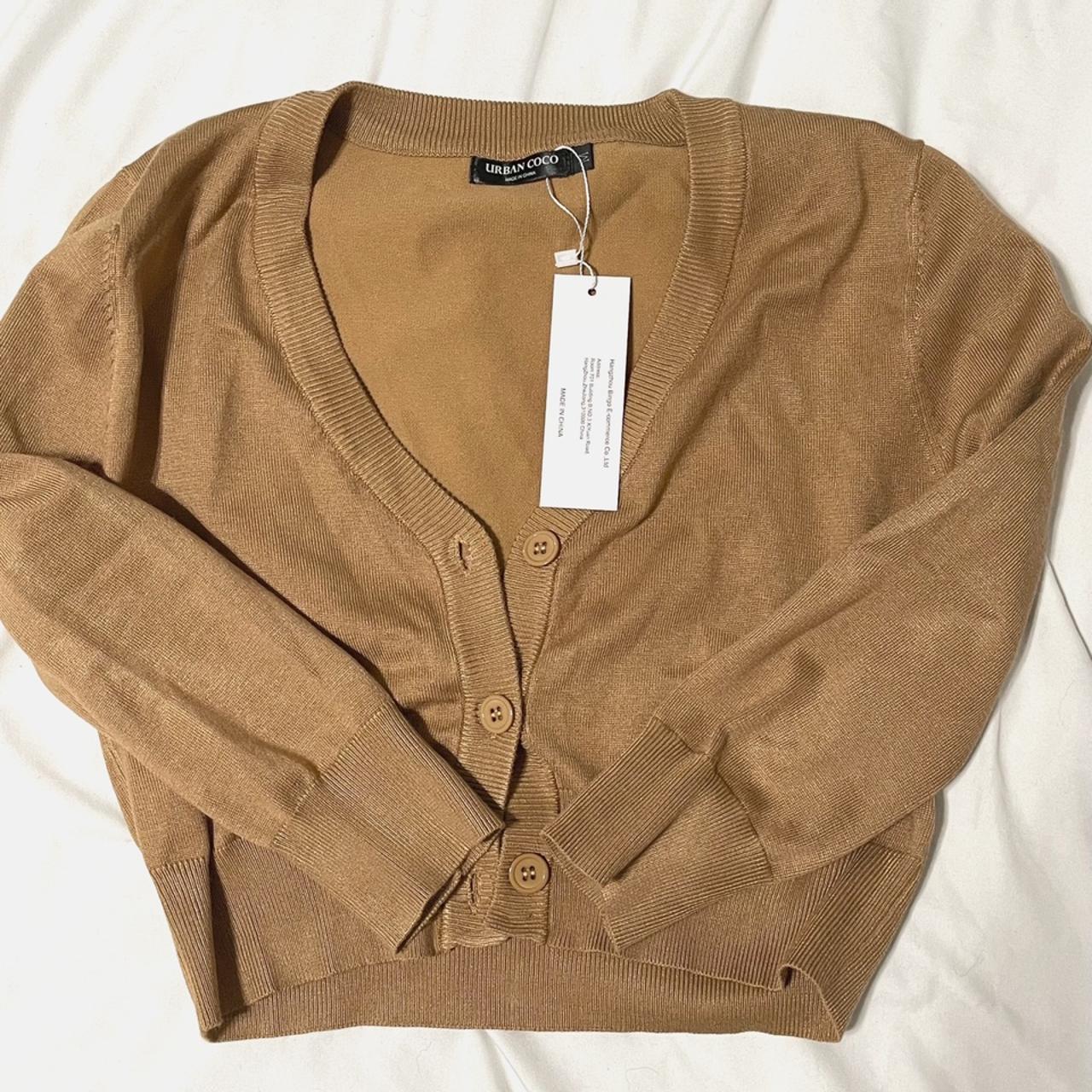 light-brown-3-4-sleeve-cardigan-size-medium-from-depop