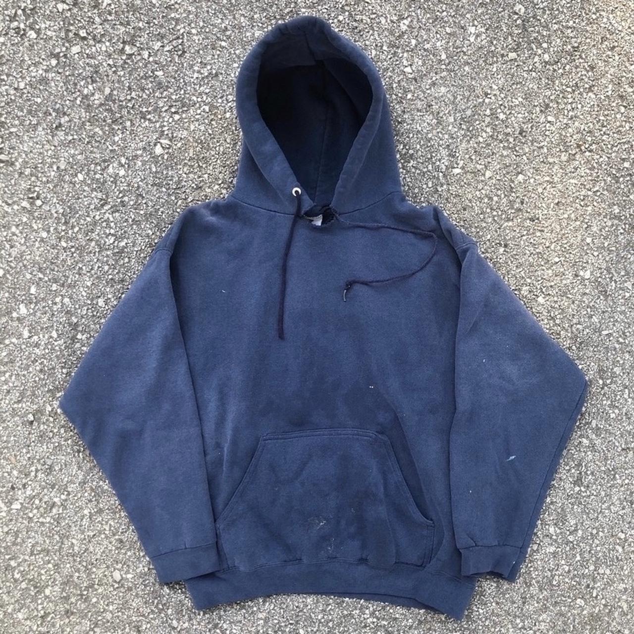 Vintage Navy Hoodie fits medium, slight short... - Depop