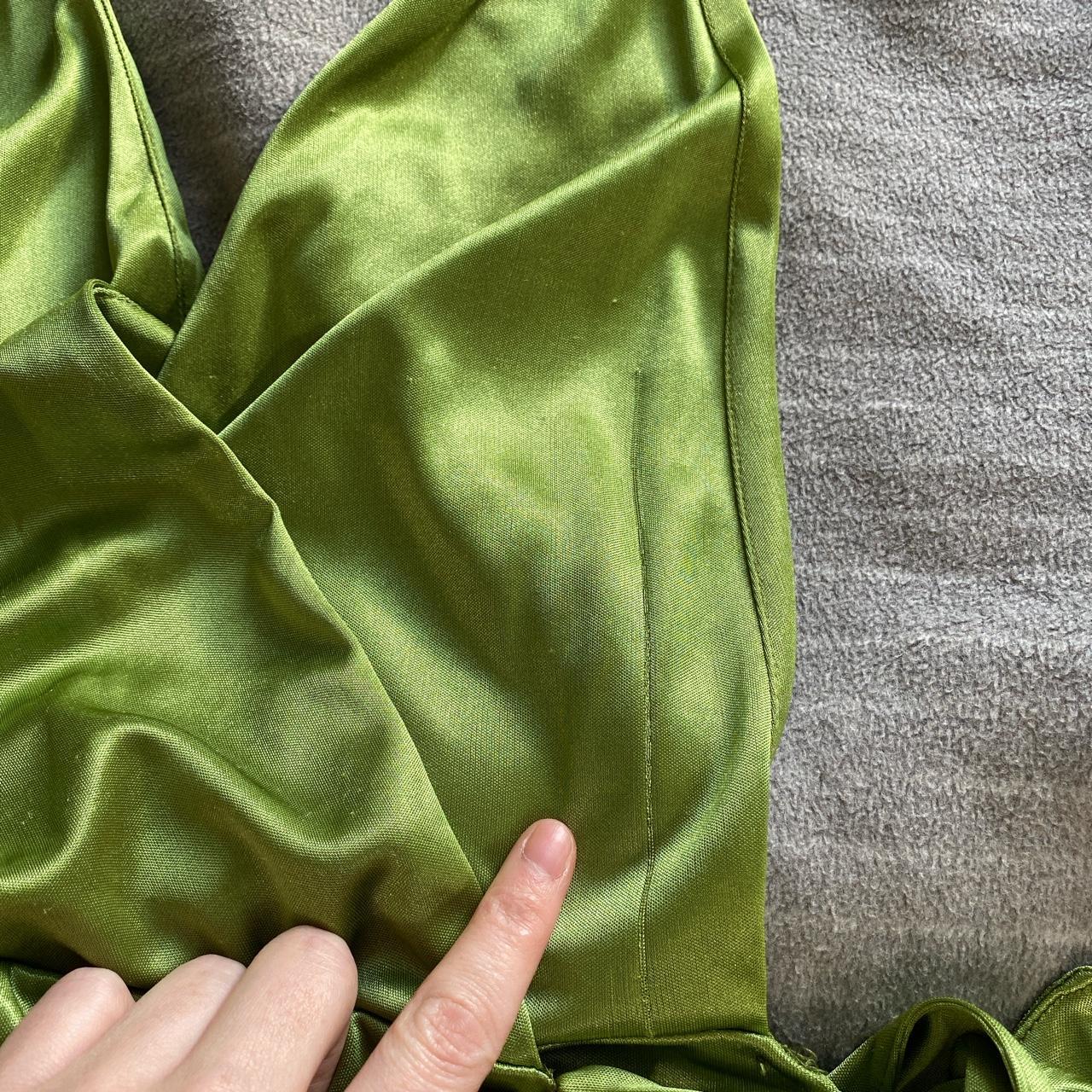 Green satin Oh Polly mini dress Beautiful colour... - Depop