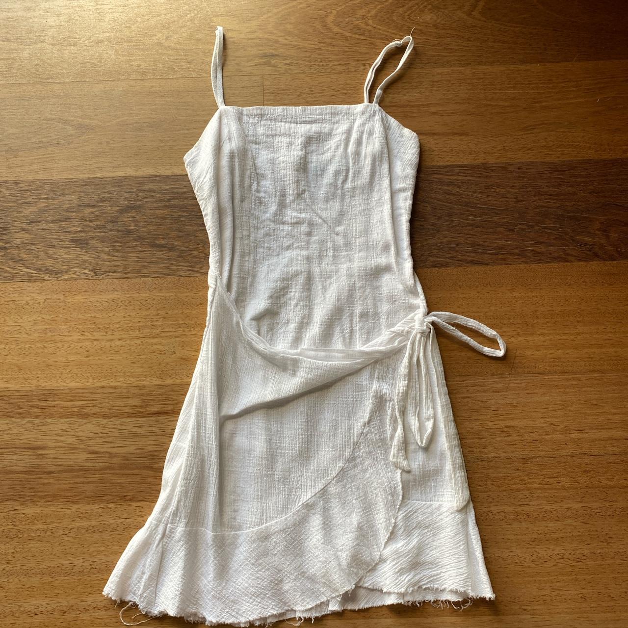 White linen dress. Worn a couple of times. Brand... - Depop