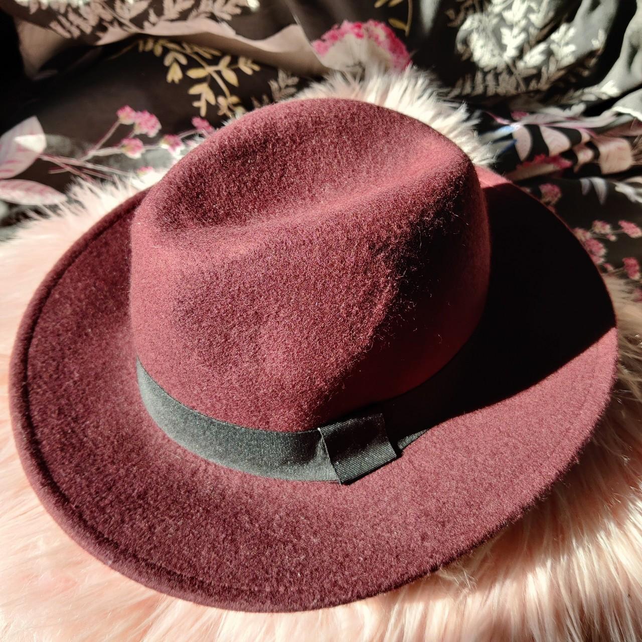 Atmosphere wool burgundy brim hat. Used slightly but... - Depop