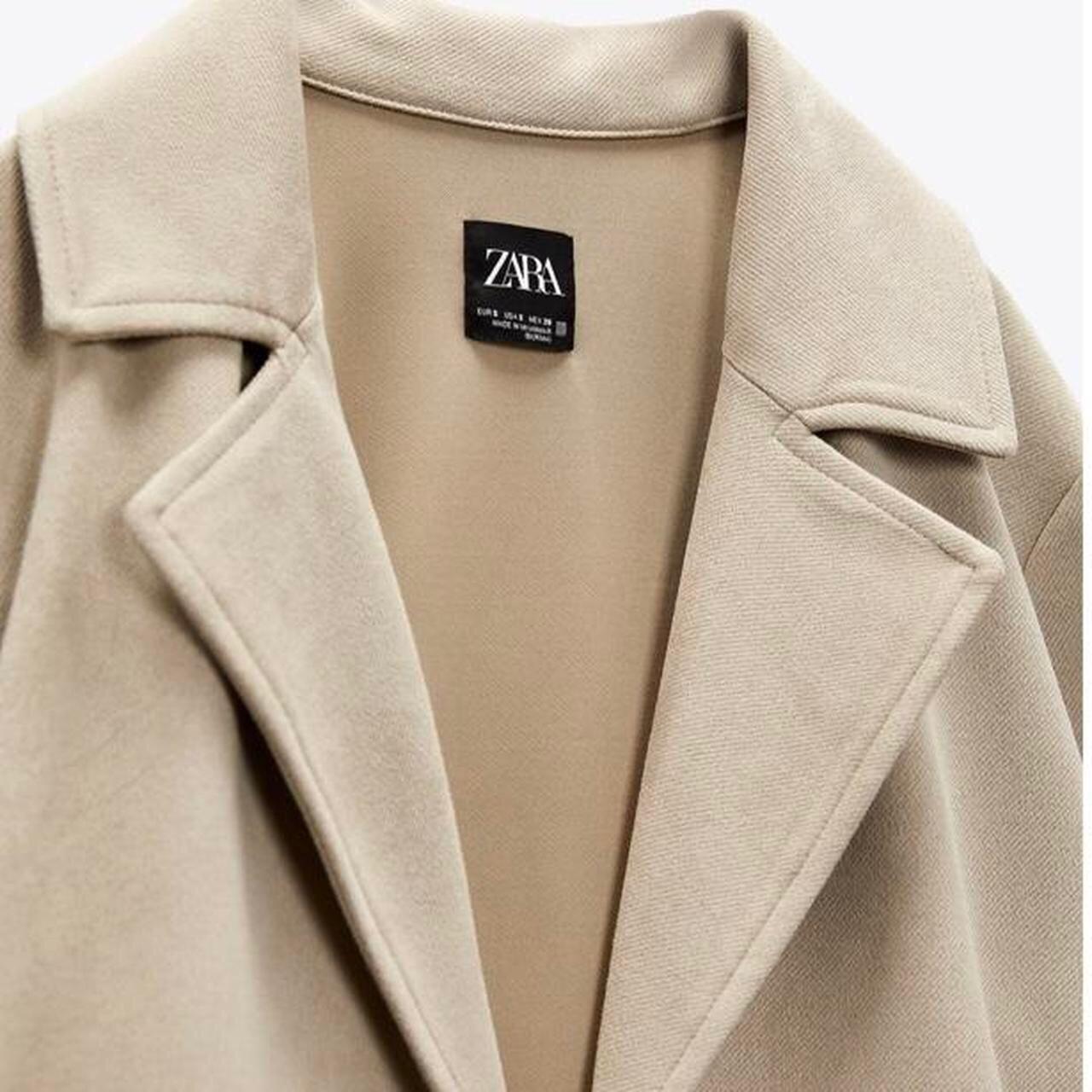 zara faux suede twill coat