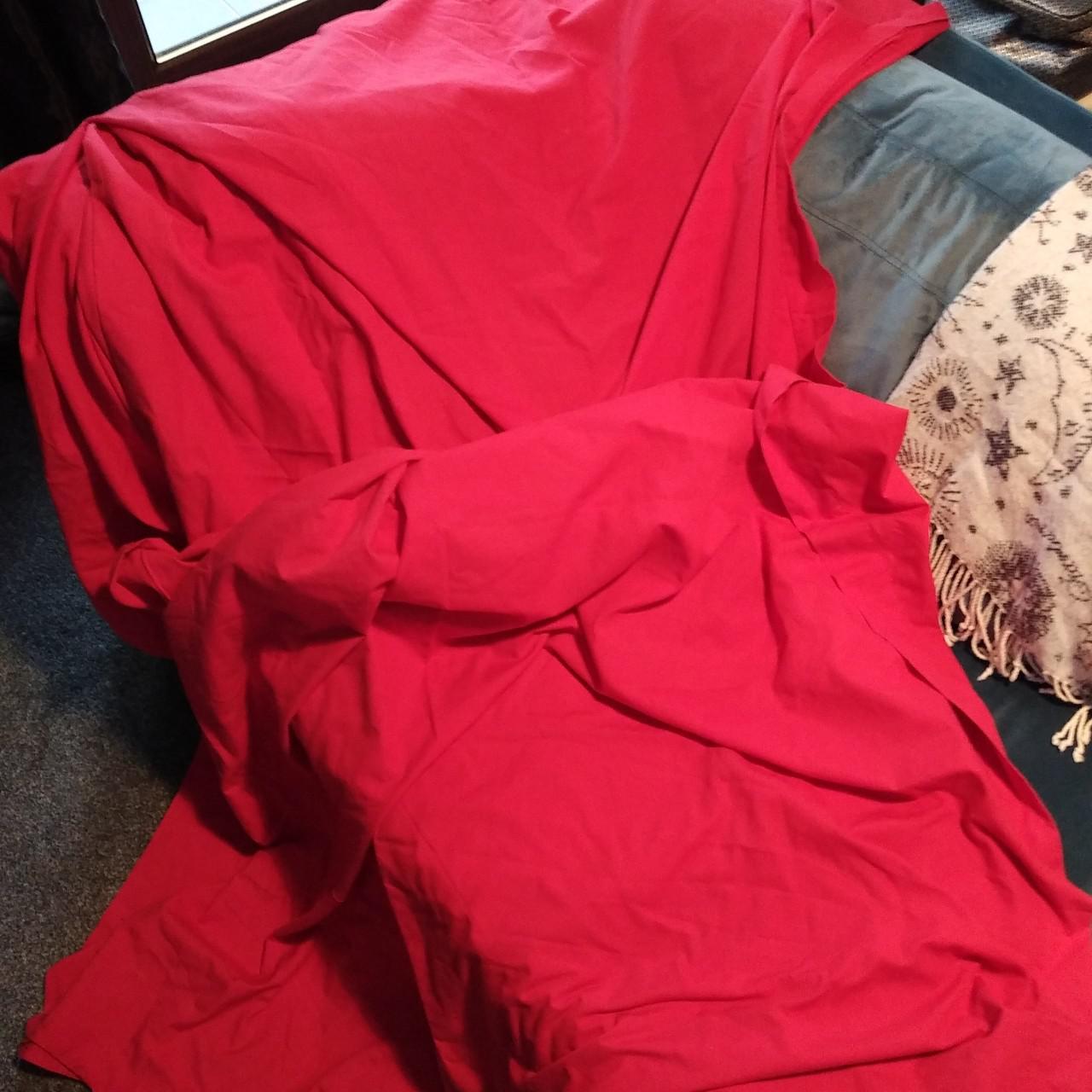 Red double flat bed sheet, made of cotton. Only used... Depop
