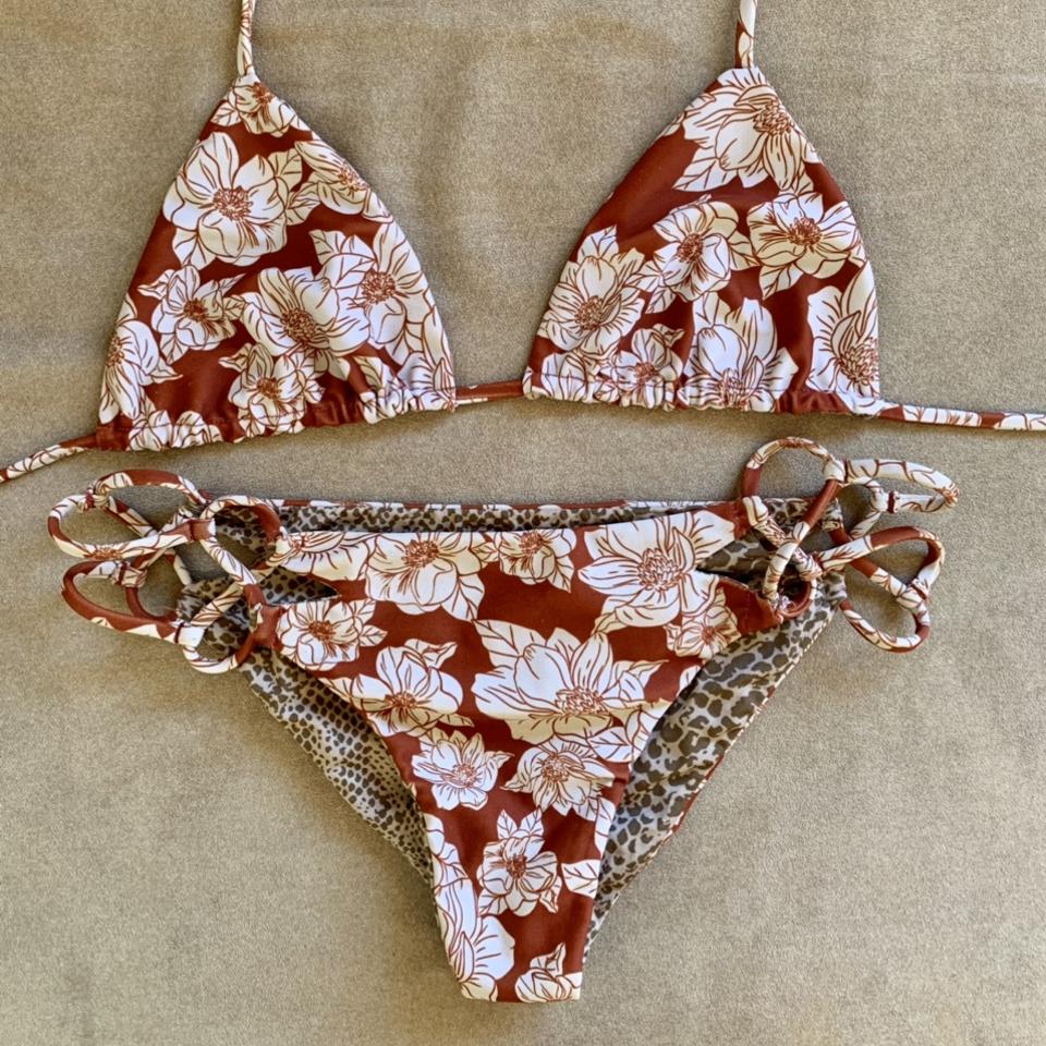 acacia swimwear rust magnolia bikini set... - Depop