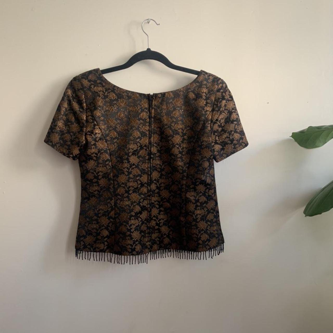 Women's Brown and Gold Blouse (3)