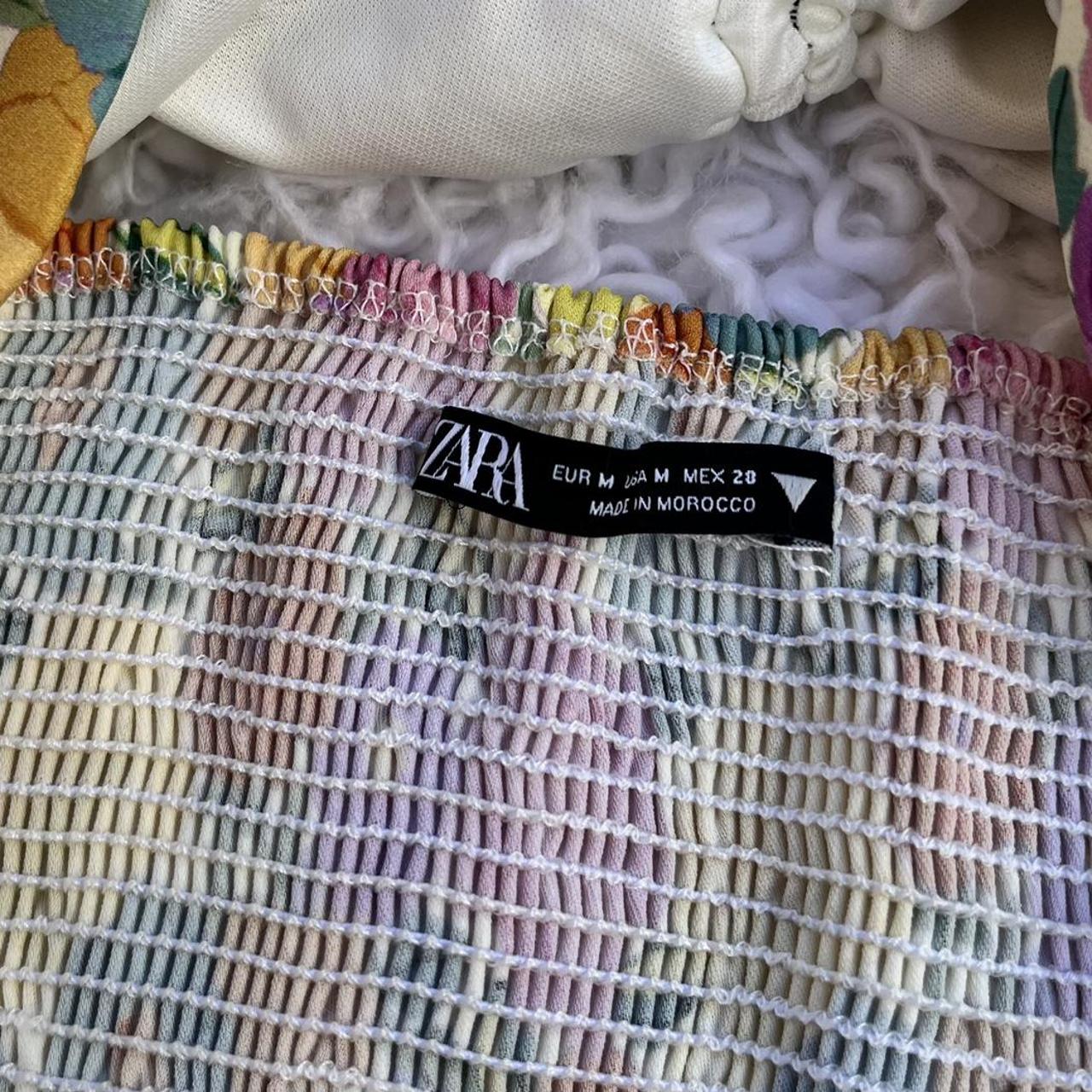 Zara floral smocked halter top Size medium Like... Depop