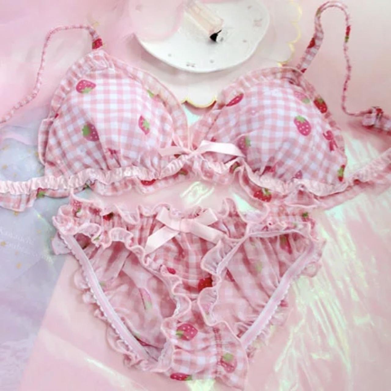 kawaii underwear set size small fits xs too. waist - Depop