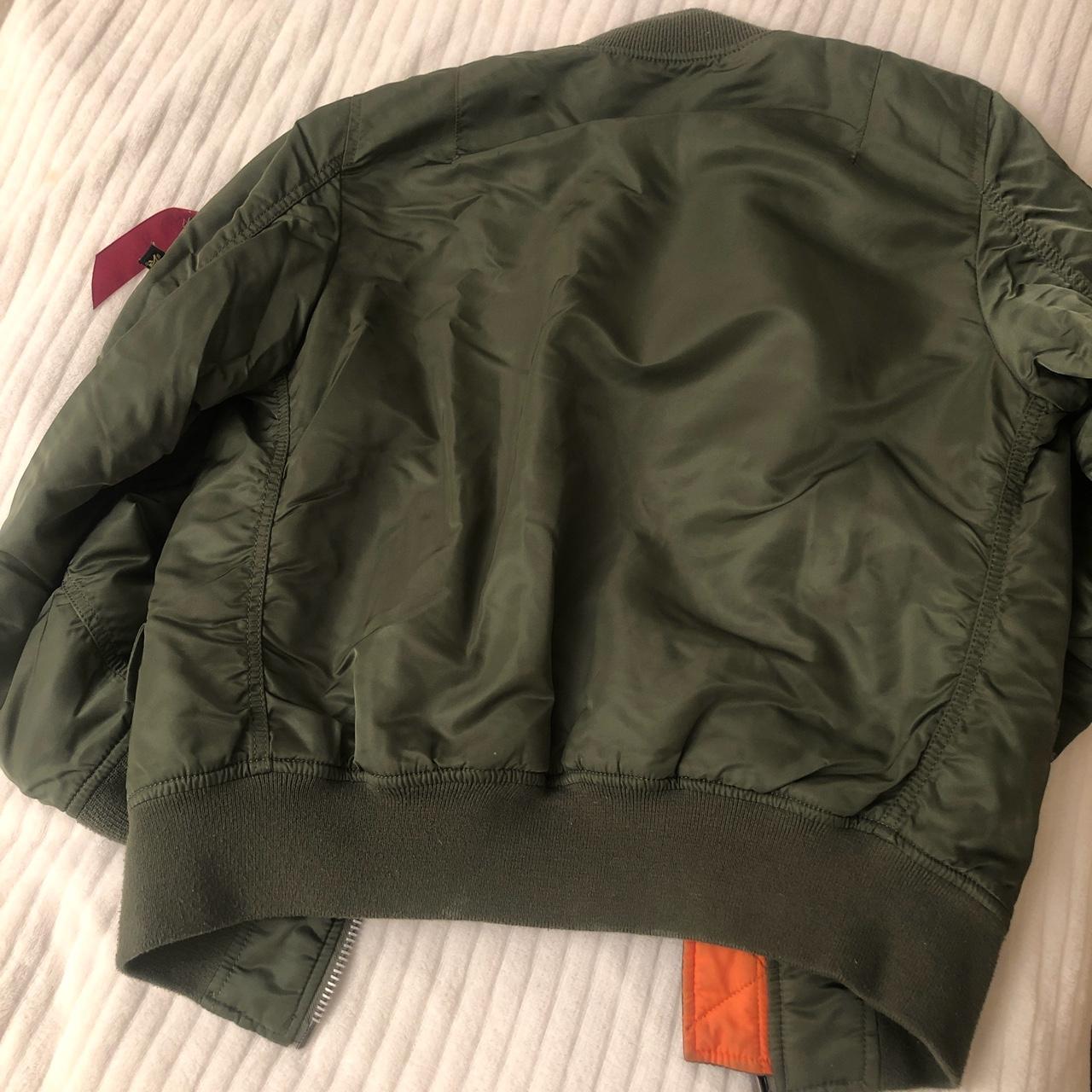 Alpha Industries Men's Green and Orange Jacket | Depop