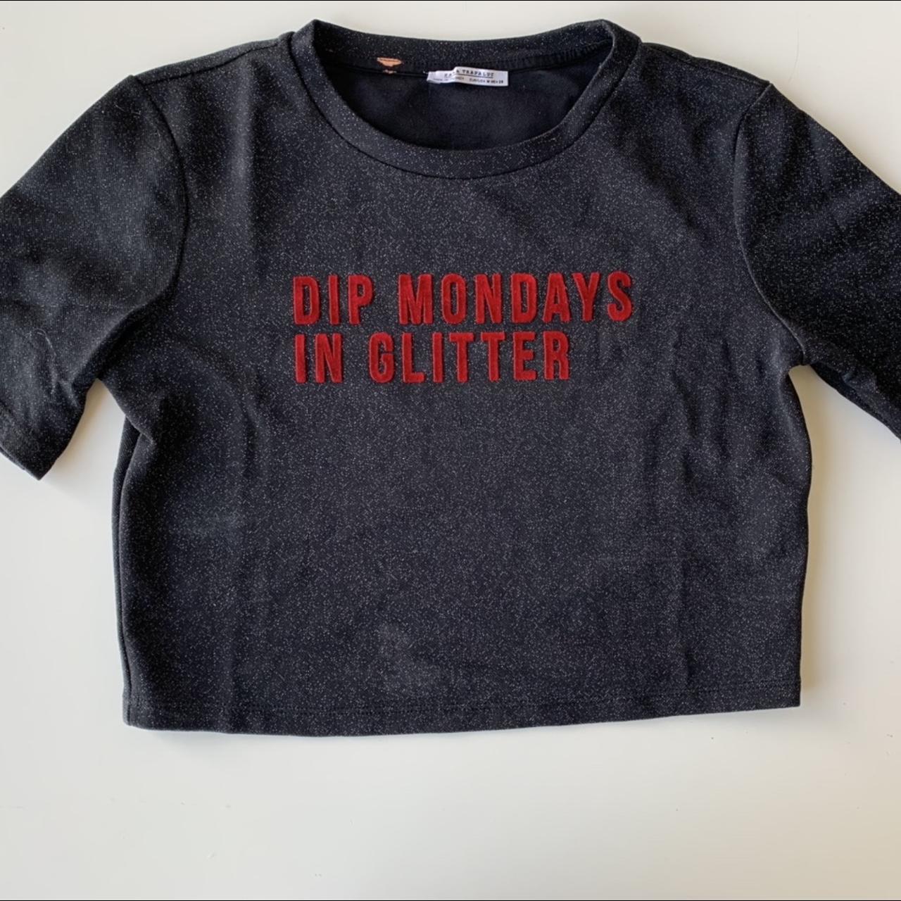Super cute Zara glitter crop top. Dip mondays in... Depop