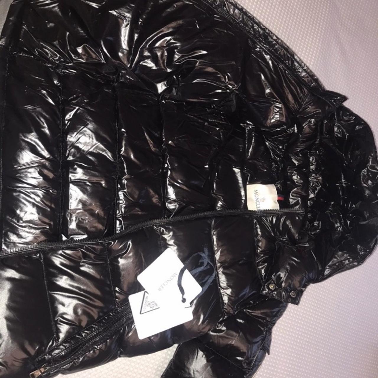 Boys black Moncler Jacket with hood children size 8... - Depop