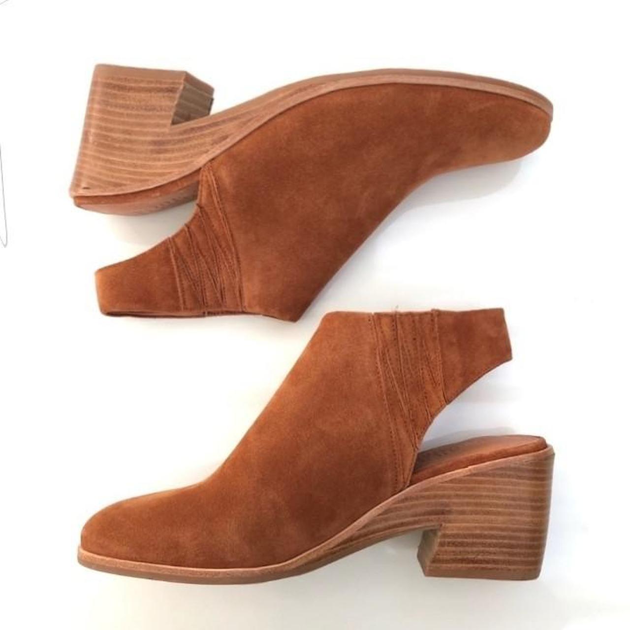 cognac open toe booties