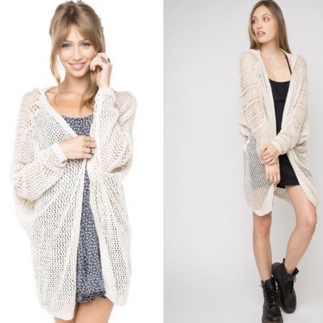 Brandy Melville, Sweaters, Brandy Melville Open Tie Front Cardigan Gray  Womens One Size