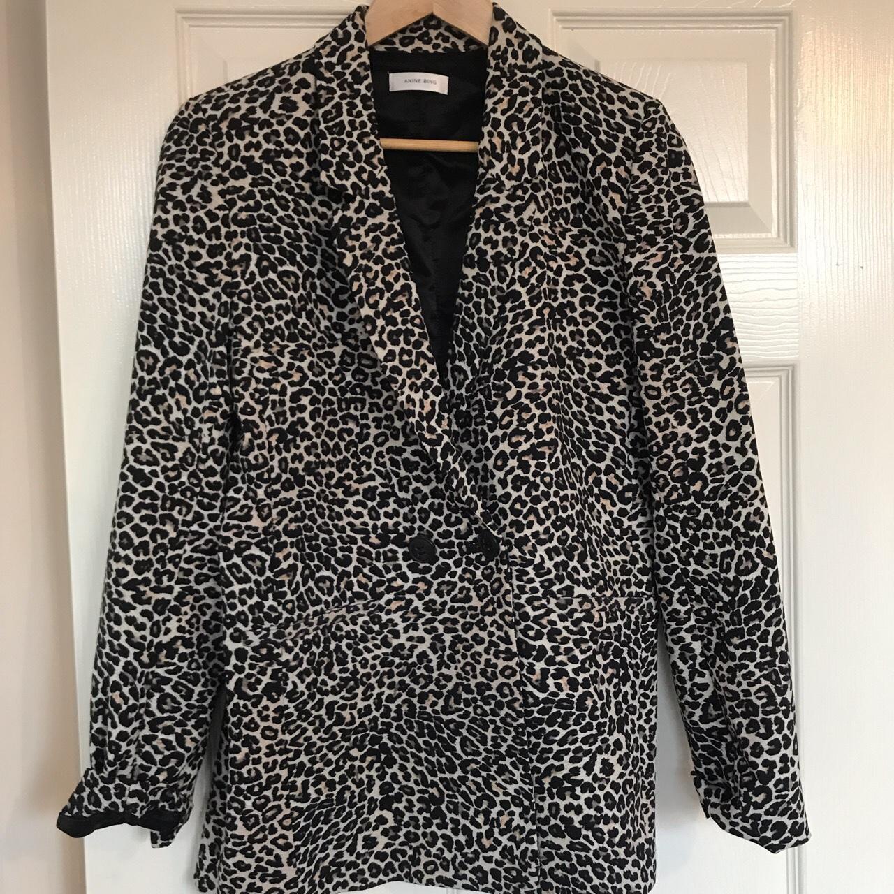 Anine bing leopard print blazer jacket size... - Depop