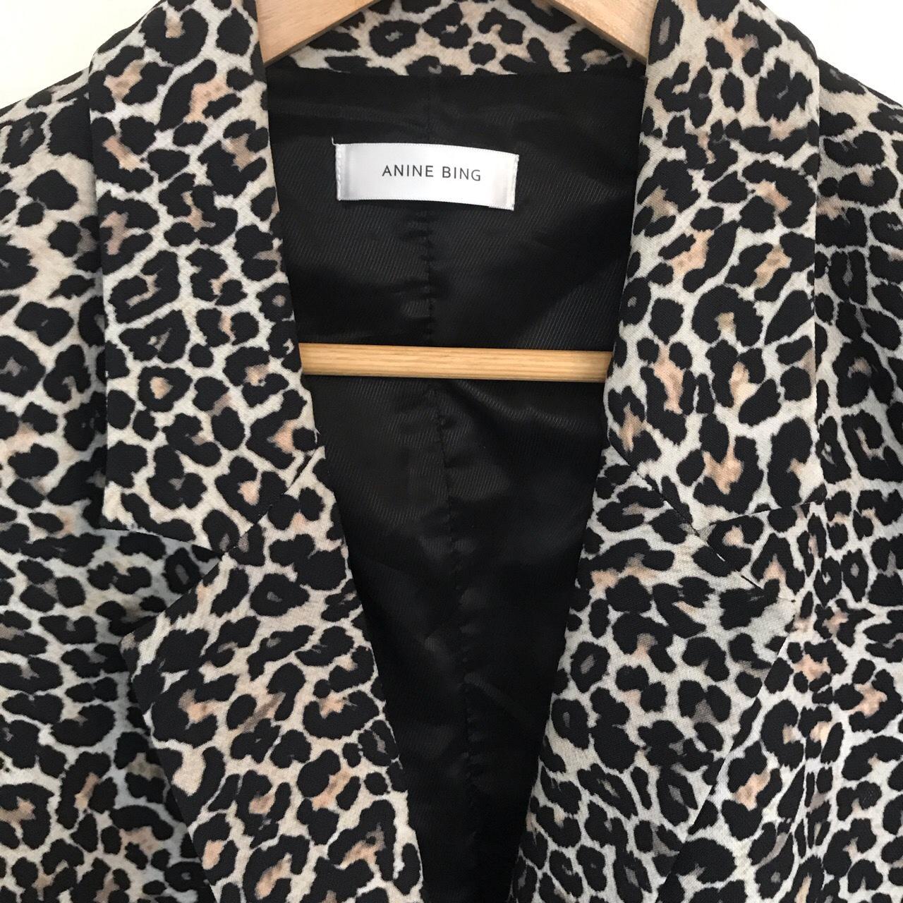 Anine bing leopard print blazer jacket size... - Depop